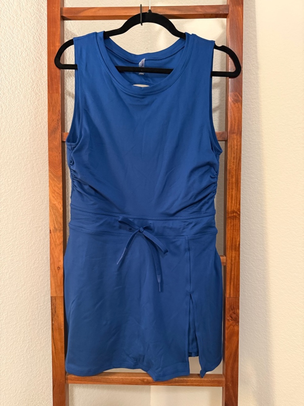 FP Movement by Free People Easy Does It Blue Sleeveless Tie-Waist Mini Dress LG